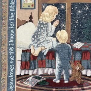 Jesus Loves Me This I Know For The Bible Tells Me So Throw Blanket Wall Hanging